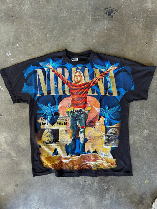 ‘90s Nirvana AOP Graphic Tee XL