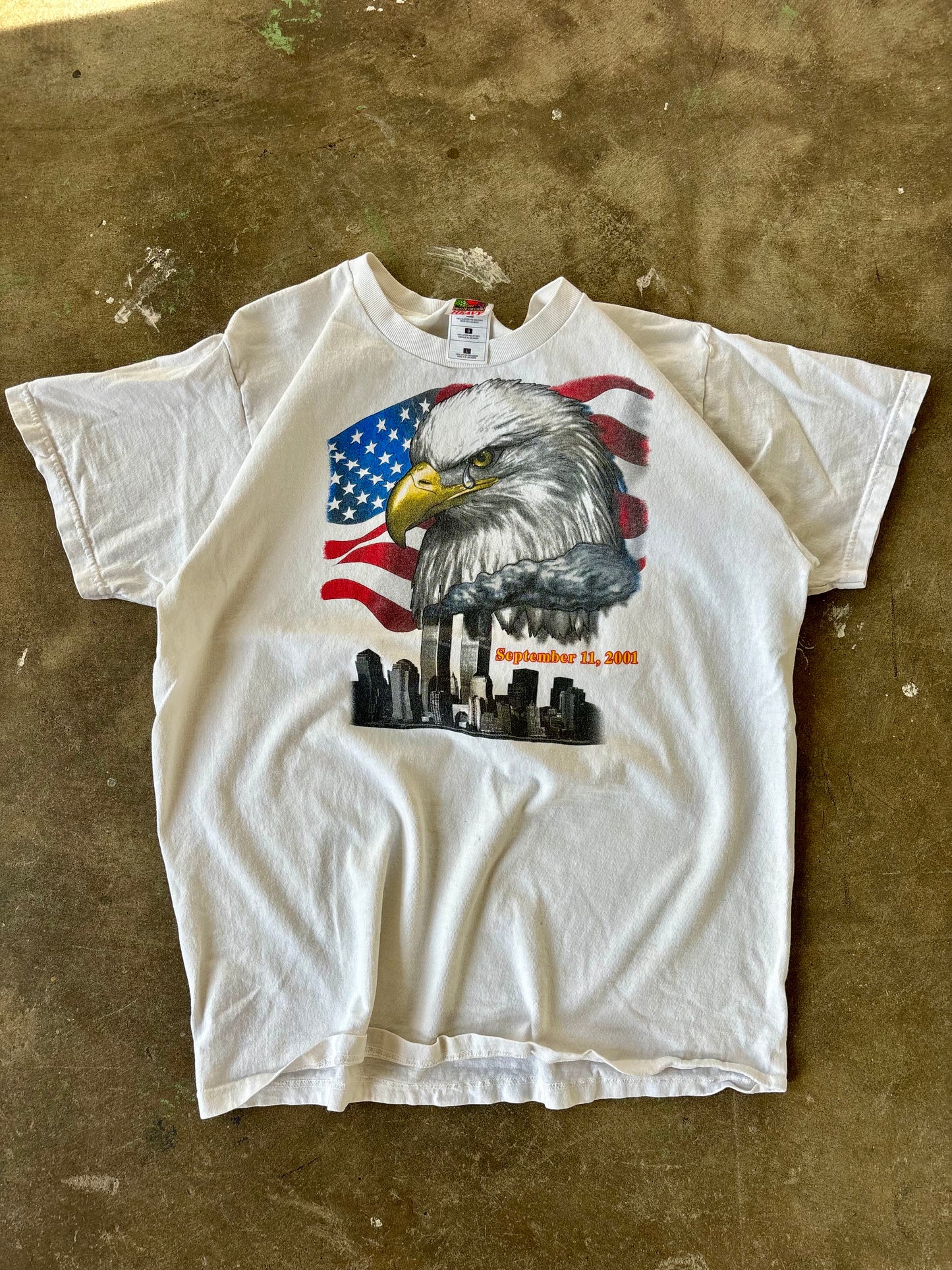 Vintage 9/11 Bald Eagle Tee Large