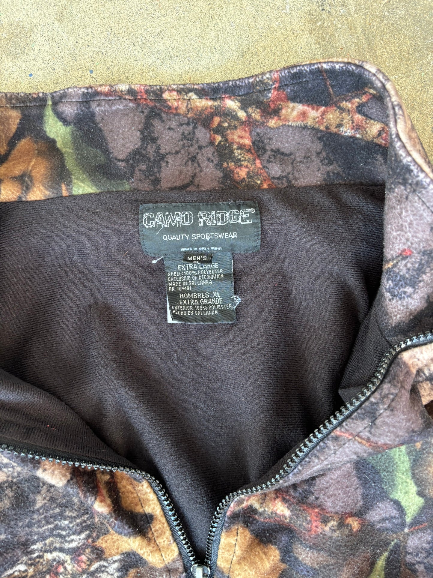 Camo Quarter Zip Fleece XL