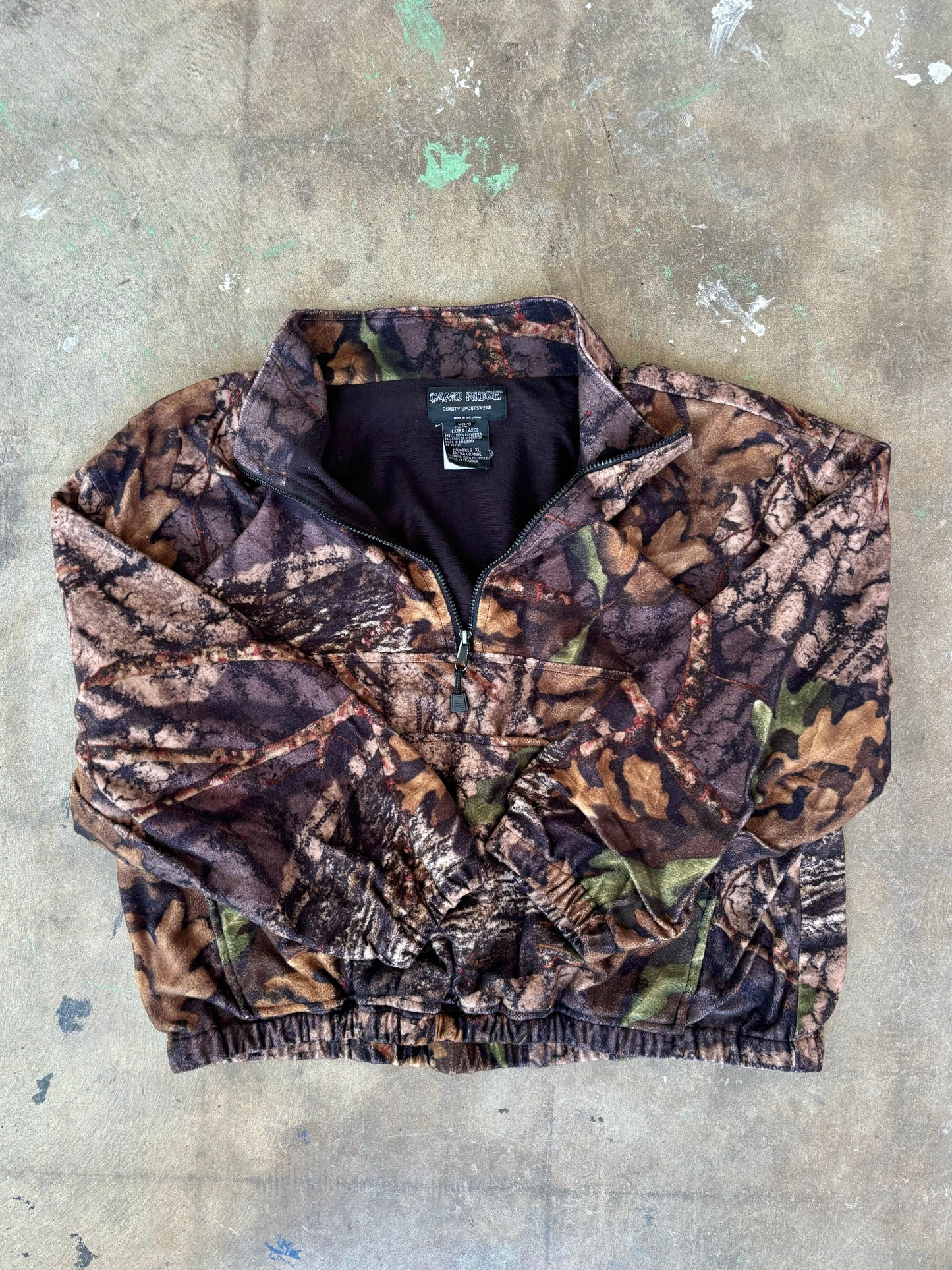 Camo Quarter Zip Fleece XL