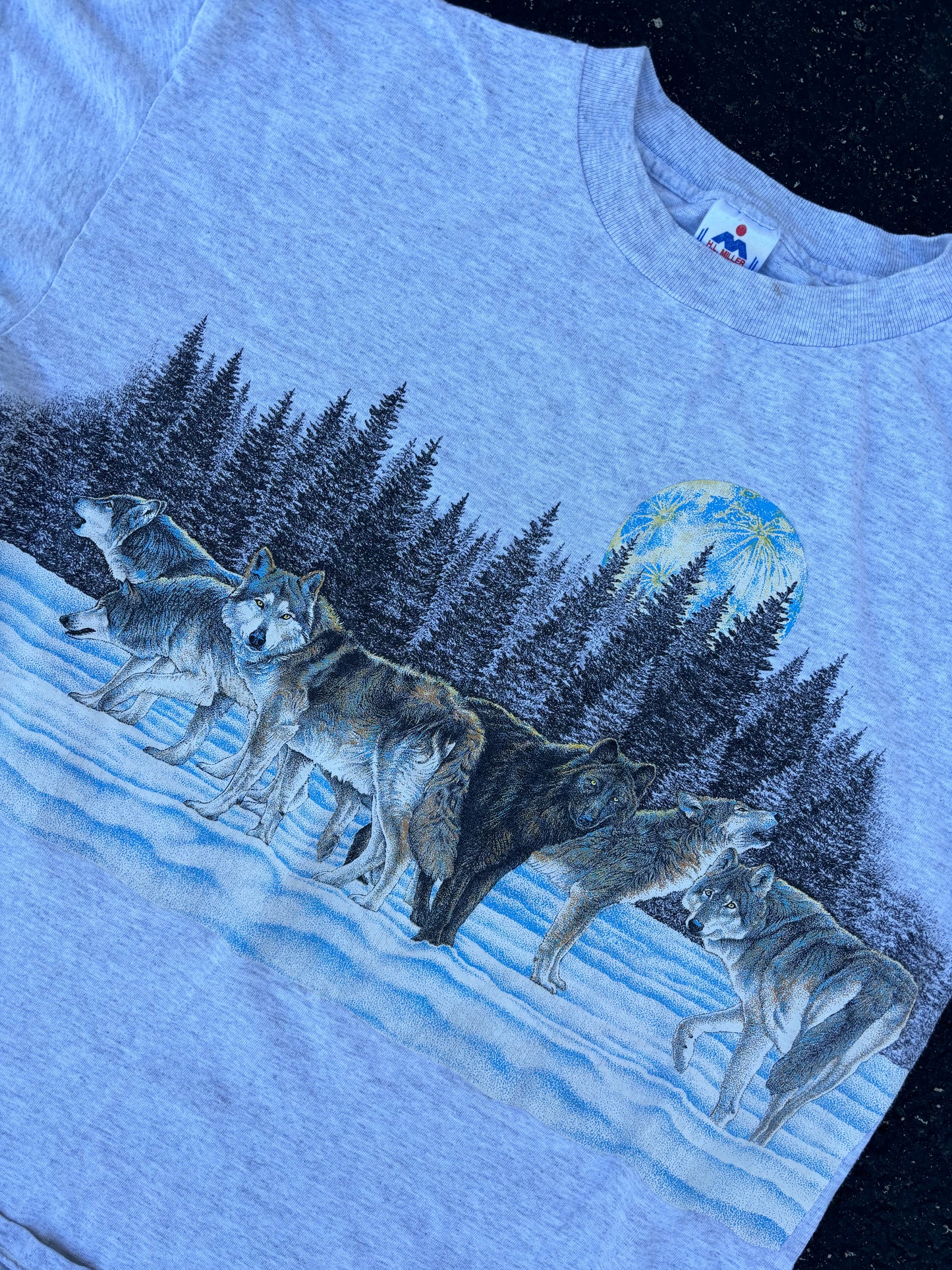 Vintage AOP Wolf Tee Large